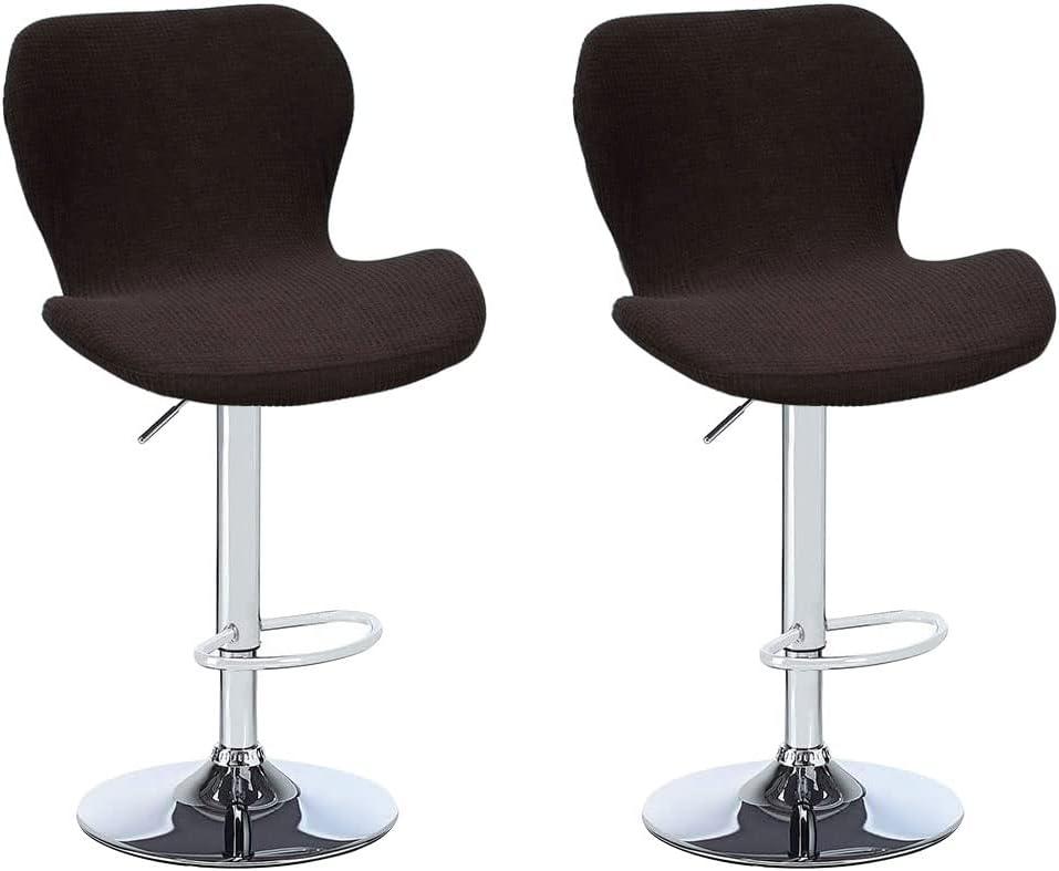 Counter Height Bar Chairs Cover Set of 2 Jacquard Swivel Bar Stools Slipcovers Stretchable Swivel Barstools Chair Covers Protector for Home Kitchen Bar Cafe Coffee