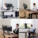 Height Adjustable 3 in 1 Mount Compatible with 13 to 17.3 inch Laptop, Hold 2 Monitors 11 to 27 inch with Vesa, Monitor Desk Stand arm Riser Mount Stand Workstation (Silver)