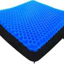 Gel Seat Cushion for Long Sitting - 1.65inch Double Thick Cooling Egg Seat Cushion for Back, Hip, Sciatica, Coccyx, Tailbone Pain Relief - Office Chair Car Seat Cushion  Wheelchair Cushions (Blue)