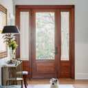 NICETOWN Cream Linen Sidelight Curtains for Front Door 72 inch Long, 12" W x 72" L, Light Filtering Narrow Window Treatments Panel for Patio/Glass, 1 Panel