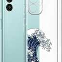 Unov Case Designed for Galaxy A13 / A04S, Crystal Clear Phone Case with [Anti-Slip Embossed Pattern], Shockproof Slim Protective [Anti-Yellowing TPU] Back Cover, Great Wave
