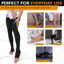 Doc Miller Thigh High Open Toe Compression Stockings 15-20mmHg for Varicose Veins, Pregnancy Support Open Toe Thigh High Compression Socks for Women and Men XL