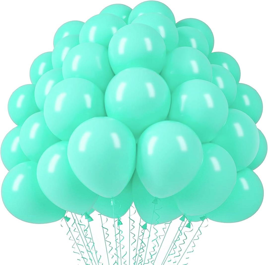 Voircoloria 110pcs Teal Balloons 12inch Turquoise Latex Party Balloons for Graduation, Wedding, Birthday, Bridal Shower, Baby Shower, Anniversary Party Decorations