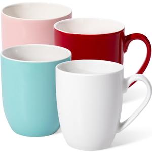 16 oz Set of 4 Ceramic Large Coffee Mugs - Ideal Coffee/Tea Cups, Perfect House Warming or Office Gifts for Women & Men(Multicolor)