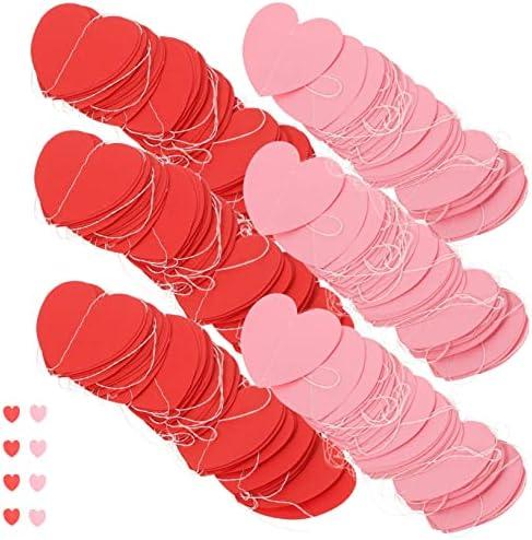 6pcs 10 ft Heart Garland Banner Valentine Day Decoration Romantic Heart Bunting for Weddings Parties and Special Occasions Tassel Design