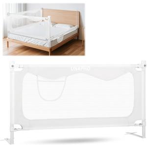 Upgrade Bed Rail for Toddlers,Baby Bed Rails Guard for Queen, King, Full and Twin Bed, Adjustable Bed Side Safety Rails for Kids (White, 59 inch)