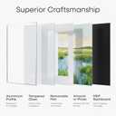 Homeforia 24x36 White Poster Frame, High-End Metal, 20x30 Mat, Glass, Soft White, 24x36, 2