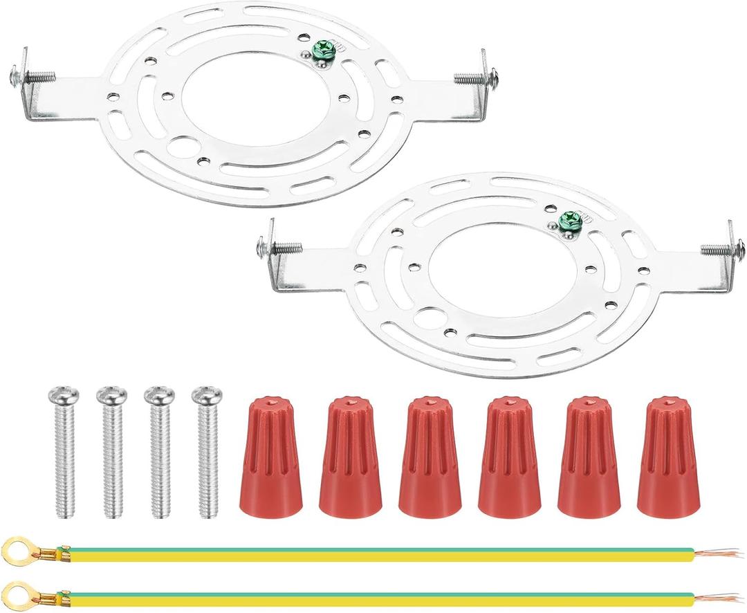 PATIKIL 145mm (5.71") Universal Light Fixture Mounting Bracket Kit, 2 Set Light Crossbar Round Ceiling Plate with Screw for Wall Light Ceiling Light Pendant Chandelier