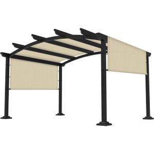 10' 12' Pergola Shade Cover Universal Replacement Canopy Cover Outdoor Durable Fabric Sun Shade Cloth for Deck Patio Porch Backyard Gazebo with Grommets & Weighted Rods, Beige