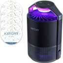 Katchy Indoor Insect Trap - Catcher & Killer for Mosquitos, Gnats, Moths, Fruit Flies - Non-Zapper Traps for Inside Your Home - Catch Insects Indoors with Suction, Bug Light & Sticky Glue (Black)