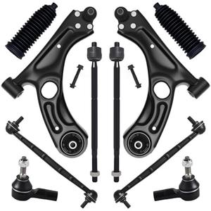 AUQDD 10Pcs Front End Suspension Kit Fit For 2012-2015 2016-2020 Chevy Sonic, 2 Lower Control Arm w/Ball Joint 2 Sway Bar Link 4 Outer & Inner Tie Rod End (# K622426 K622428 K750630 EV800936 ES800929)