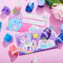 JOYIN 30 PCS Valentine Day Gift Cards with Fantasy Slime Stress Relief Fidget Toy for Kids, Classroom Exchange Prizes, Valentines Party Favors, Exchange Gifts Greeting Card