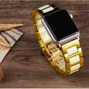 Kai Tian Stainless Steel Ceramic Watch Band Links 18mm/20mm/22mm Watch Wrist Bands Mens Watch Bracelet with Butterfly Buckle