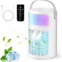 Portable Air Conditioners, Powerful Evaporative Air Cooler, 4-in-1 Personal AC Fan with Humidifier, 1500ML Tank, 3 Speeds & 2 Mist Modes, Remote, USB-C Cooling for Bedroom Office Camping