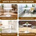 Round White Dining Table Modern Kitchen Table with Pedestal Base in Tulip Design, Mid-Century Leisure Table for 2 to 4 Personfor Kitchen, LivingRoom, Restaurant, Office, Cafe 31.49 inches