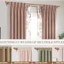 KAMANINA Wood Double Curtain Rod for Windows 66 to 120 Inches (5.5-10 Feet), 1 Inch Heavy Duty Long Curtain Rods for Windows, Wood Grain Telescoping Drapery Rods with End Caps