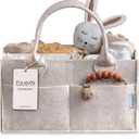 PUTSKA Baby Diaper Caddy Organizer - Nursery Storage Basket for Diaper Station, Baby Basket Shower Gift List and Registry Must-Have, Newborn Essentials, Nursery Decor for Boy or Girl - Mocha, Large