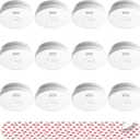 SITERLINK Smoke Detectors 10 Year Battery Operated,UL217-9th Listed Smoke Alarm with Test-Silence Button,Photoelectric Sensor Fire Alarms Smoke Detectors with LED Lights for Home, GS525A (12 Pack)