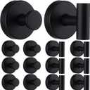 12 Pack Suction Cup Hooks for Shower Stainless Steel Shower Towel Hook No Drill Suction Hooks for Bathroom Heavy Duty Towel Hook (Black)