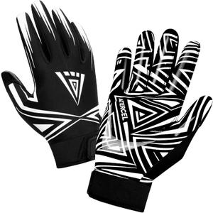 ATERCEL Football Gloves for Men - Enhanced Performance and High Grip Receiver Gloves for Rugby, Adults and Youth (X-Large, white)