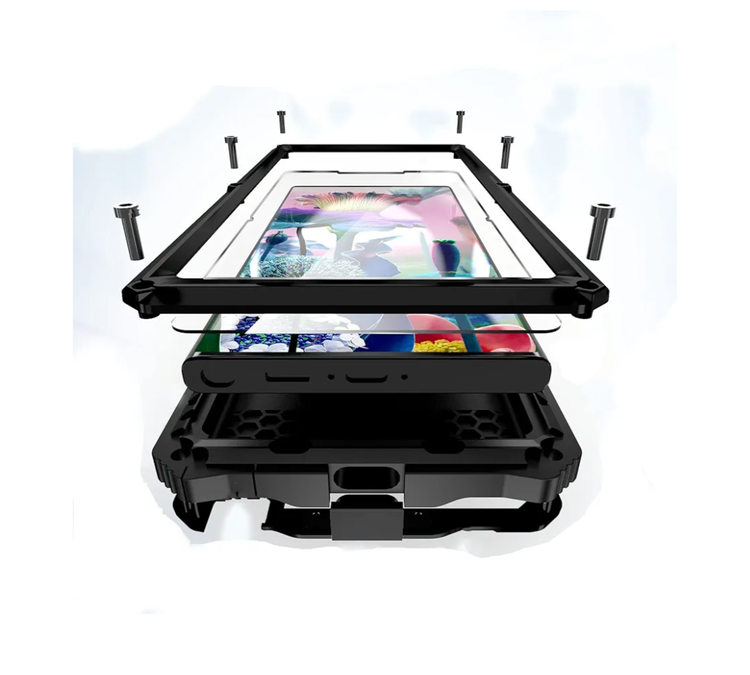 Lunivop for Samsung Galaxy S23 Ultra Case Metal Hard for Galaxy S23Ultra 5G Phone case para Screw Built-in Screen Lens Protection Military Grade [Note The Fingerprints Don't Work] Black