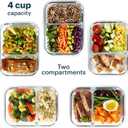Pyrex Glass MealBox (5-Pack, 4 Cup) Divided Compartments with Locking Lids, For Meal Prepping and Portioning, BPA Free Microwave Dishwasher Safe
