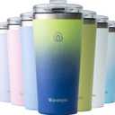 Insulated Coffee Mug with Lid, Reusable Stainless Steel Travel Coffee Cup, 16 Oz Double Wall Vacuum Spill Proof Tumbler Cups for Men and Women Hot & Cold DrinksForest