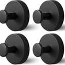 Shower Hooks for Inside Shower,Suction Cup Hooks for Glass Window,Removable Towel Hooks for Bathrooms,4 Packs(Black)