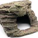 Reptile Rock Basking Platform, Gecko Hide Cave Hiding Place, Snake Cave and Hides for Reptiles, Amphibians, and Small Animals, Lizards (Type-DMedium)