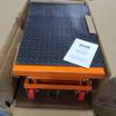 VEVOR Hydraulic Lift Table Cart, 330lbs Load Capacity 50 Inch Lifting Height, Manual Single Scissor Lift Table with Non-Slip Pad and 4 Wheels, Hydraulic Scissor Cart for Material Handling, Orange