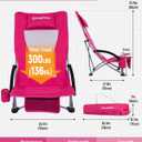 KingCamp Low Beach Chair, High Back Folding Camping Chair for Adults, Oversized Breathable Mesh Seat, 300lbs Heavy Duty Portable Chair with Cup Holder & Storage Pockets for Beach, Outdoor