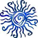 Riverside Designs Wacky Sun Metal Wall Art Indoor/Outdoor Decor - 24" Blue Rust Proof Wall Sculpture - Made in USA - Ideal for Bedroom, Garden, Home, Patio and Farmhouse