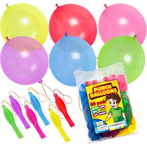 Giraffe 30 Pack Punch Balloons Valentines Party Favors for Kids- 18 Inches Large Thick Latex Neon Rubber Heavy Duty Balloons - Age 4-8, 6 to 8, 8-12 Easter Basket Stuffers