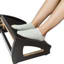 StrongTek Ergonomic Under Desk Footrest, 3 Adjustable Heights Wooden Office Footrest, Large Anti-Slip Surface, Improves Posture and Blood Circulation, up to 400lbs (Black) (Espresso)