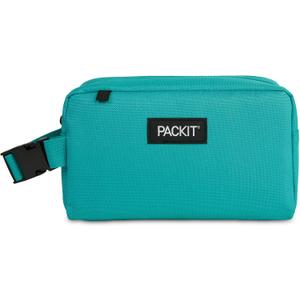 PackIt Freezable Snack Box, Teal, Built with ECOFREEZE Technology, Collapsible, Reusable, Zip Closure with Buckle Handle, Designed For Work Snacks, Fresh Snacks On the Go, Adults, and All Ages