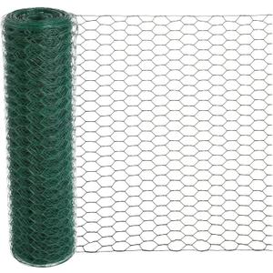 Chicken Wire 39.4IN x 78.8FT Green PVC Hexagonal Chicken Wire Garden Fence Netting Garden Fence Barrier for Craft Projects, Pet Rabbit Chicken Fencing