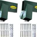 Easy 1-2-3 A-Frame 2 Brackets for Swing Set, Green | Heavy Duty Brackets with All Mounting Hardware | DIY Swing Set Parts to Build Playground Sets for Backyards