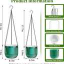 Halatool 2 Pack Hanging Planters Indoor Plant Pots, 6.5" & 8.3" Self Watering Hanging Basket Flower Pot, Translucent Plant Hanger with Drainage Holes for Garden Home Wall Decor (Peacock Green)