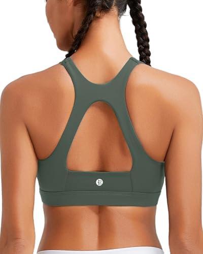 RUNNING GIRL Sports Bras for Women,Racerback Molded Cup Sports Bra with Sewn in Pads XL