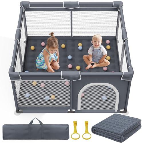 Jixrolyn Baby Playpen with Mat, Kids Play Yard with Playmat, Toddler Playpen with Bag, Indoor & Outdoor Activity Center 50"x50"