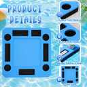 Honeydak Summer Floating Foam Pool Game or Card Table Durable Closed Cell Foam Water Lounge Tray with 4 Cup Holders & Storage 19.7" Square No Inflate for Adults Pool Party & Beach