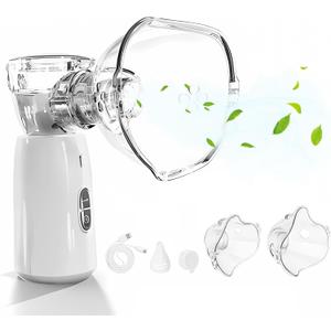 OTC Spacer Nebulizer, Auto-Cleaning Handheld Mesh Machine for Adult and Kid (White)