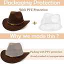 Western Cowboy Hat Wide Brim Outdoor Fedora Hat (Coffee)