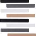 8Pcs Felt Board Tile Bulletin Board Bar Strip for Wall, Self-Adhesive Memo Pin Board with 24Pushpins, Corkboard Strip for Office Home Classroom