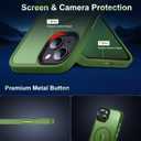 Magnetic for iPhone 13 Case/iPhone 14 Case, [Compatible with Magsafe & Military-Grade Protection] Slim Translucent Matte Phone Case for iPhone 13/14 6.1 inch,Midnight Green