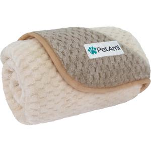 PetAmi Waterproof Dog Blanket, Leakproof Puppy Blanket for Small Medium Dog, Furniture Sofa Couch Cover Protector, Fleece Pet Throw Indoor Cat Kitten, Reversible Washable Soft Plush, 29x40 Taupe Beige