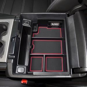 Center Console Organizer Tray Compatible with Chevy Silverado/GMC Sierra 2014-2018 and Tahoe Suburban/Yukon 2015-2020 Accessories, Armrest Storage Coin Holder, Replaces 22817343, Red