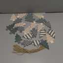 Sosation 24 Pcs Neutral Christmas Tree Ornaments 3.15 inch Sage Green Hanging Decorations Boho Modern Silicone Christmas Ornaments with Ropes for Xmas Tree Winter Crafts