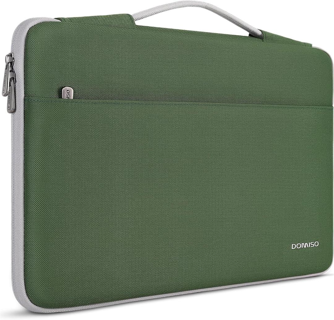 DOMISO 15.6 inch Laptop Case Sleeve Protective Cover Compatible with 16 inch MacBook Pro M4 M3 M2/Pro Max,15.6-16 inch HP Dell ASUS Lenovo Chromebook,Waterproof Computer Cases Bag with Handle,Green