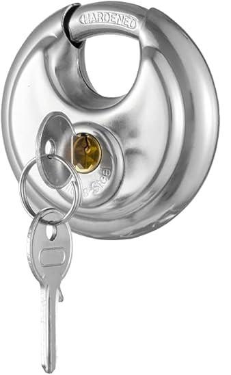 Keyed Alike Discus Padlock, Stainless Steel Storage Unit Lock,2-3/4 in.Wide,3/8 in. Diameter Shackle, Disc Locks for Sheds, Garages and Fence，Pack of 1